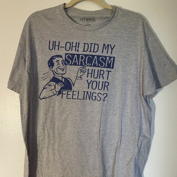 XL HYBRID Gray and Blue Men's Short Sleeve T-shirt - Picture 1 of 5